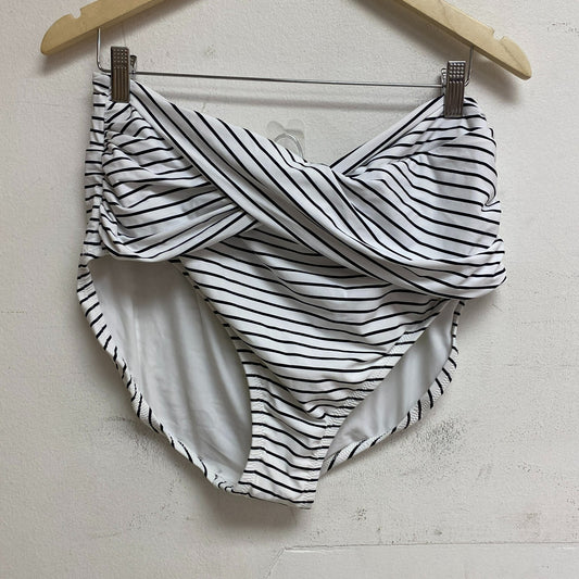 Calia Womens Cross Front HW Bottom Simple Stripe Black/ White WSA21403PRTXWP