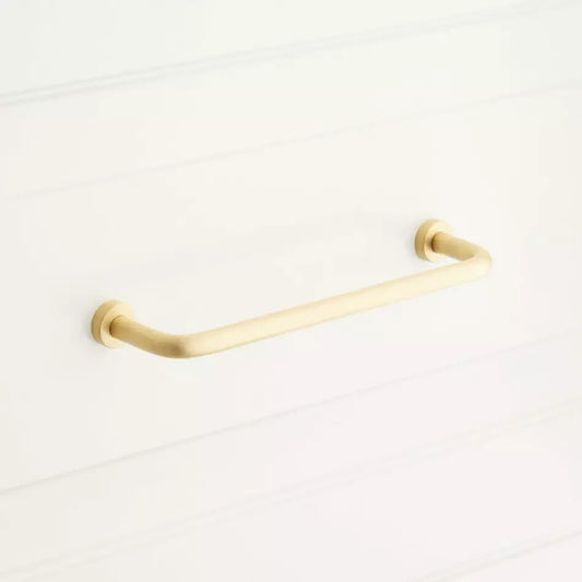Signature Hardware Sidra 5‑1/8″ Solid Brass Cabinet Pull THIN PROFILE Satin Bras