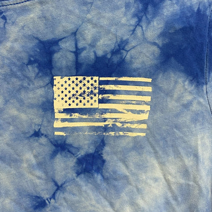 DSG Boy's Crystal Tie Dye Tee Blue Blaze CTD USA Flag Training DAB13106G