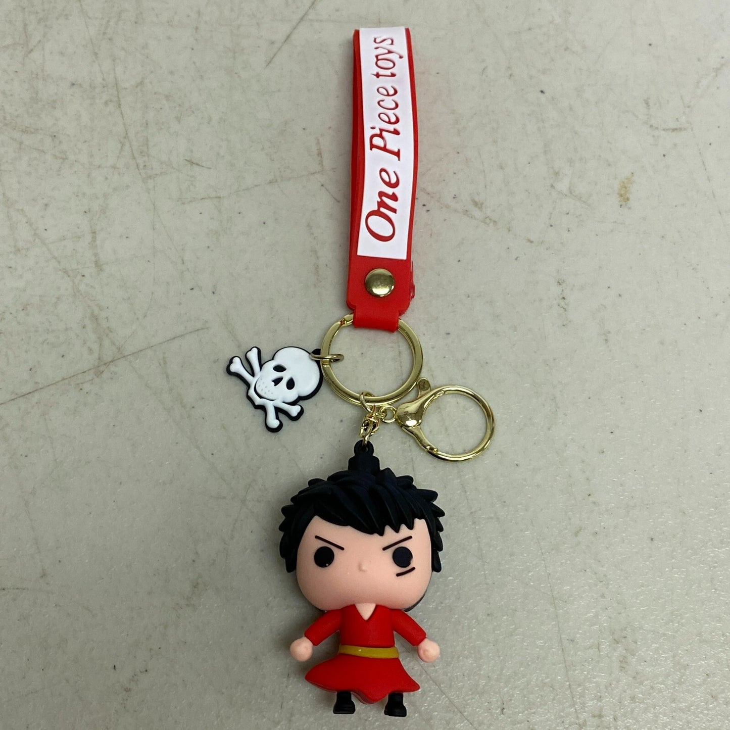 One Piece Monkey D. Luffy Anime Keychain Key Ring Bag Charm PVC Silicone 