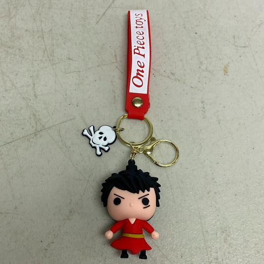One Piece Monkey D. Luffy Anime Keychain Key Ring Bag Charm PVC Silicone 