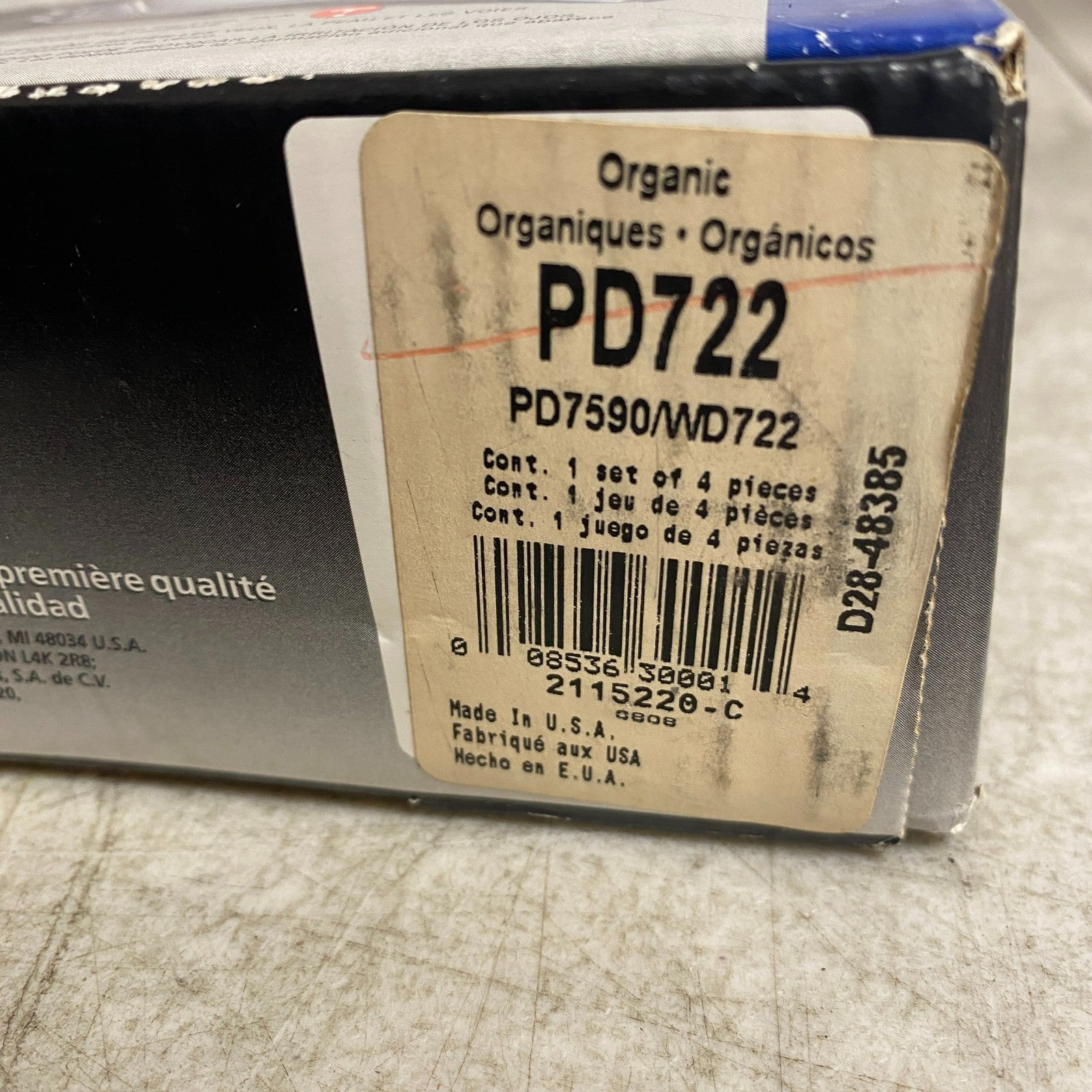 Wagner PD722 Brake Pads ThermoQuiet Ceramic Front 1997-2001 Subaru Impreza
