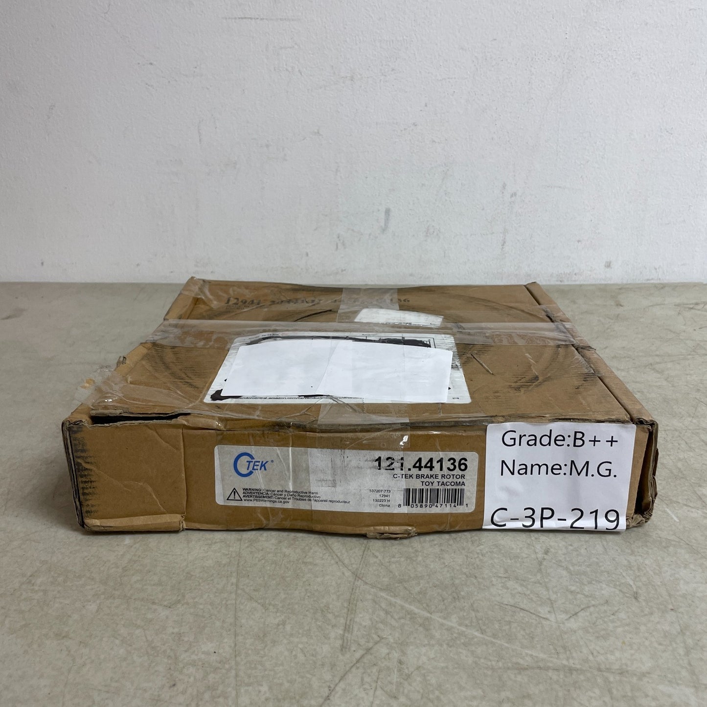 Centric C-Tek Front Brake Rotor 121.44136 Fits Select Toyota Models OE Style