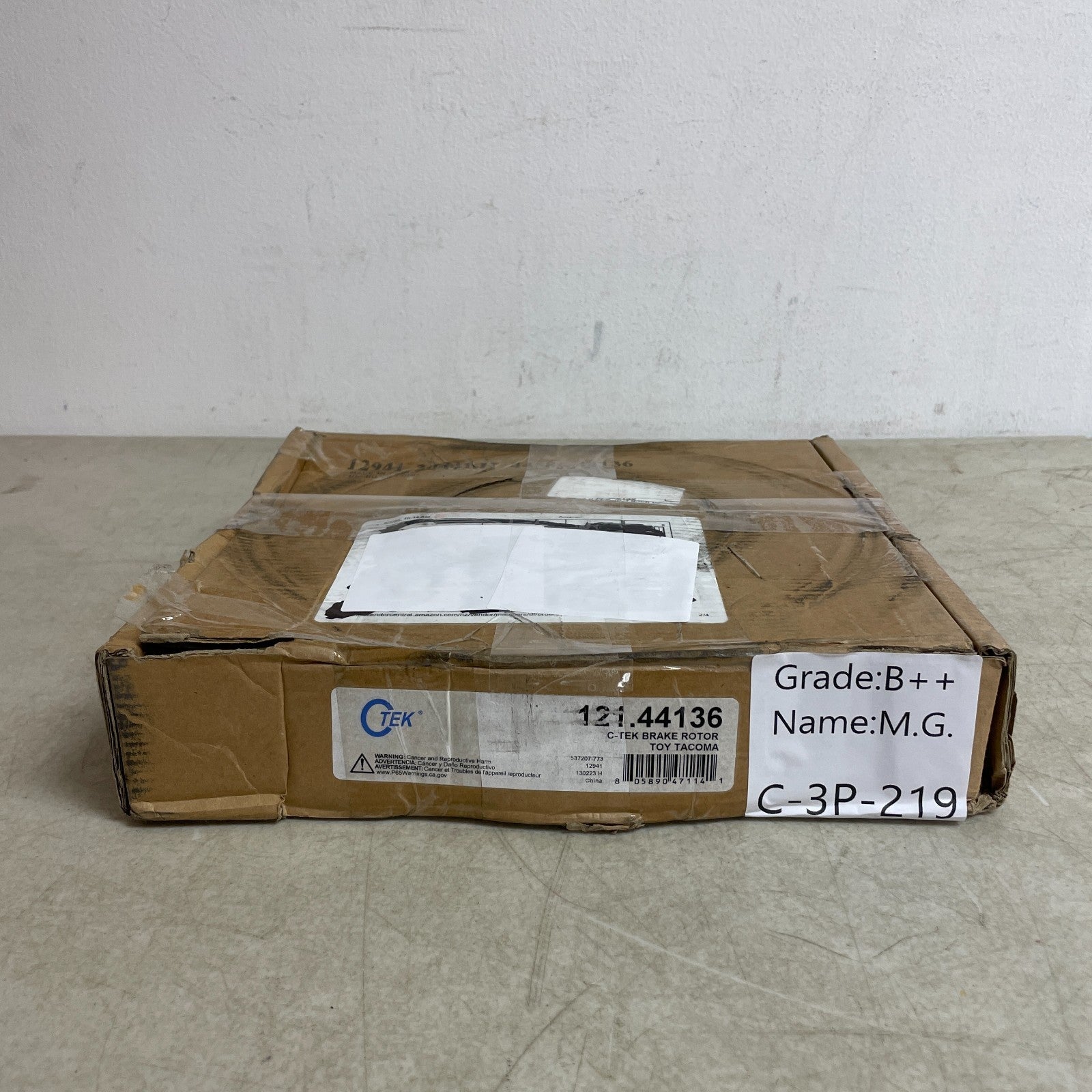 Centric C-Tek Front Brake Rotor 121.44136 Fits Select Toyota Models OE Style