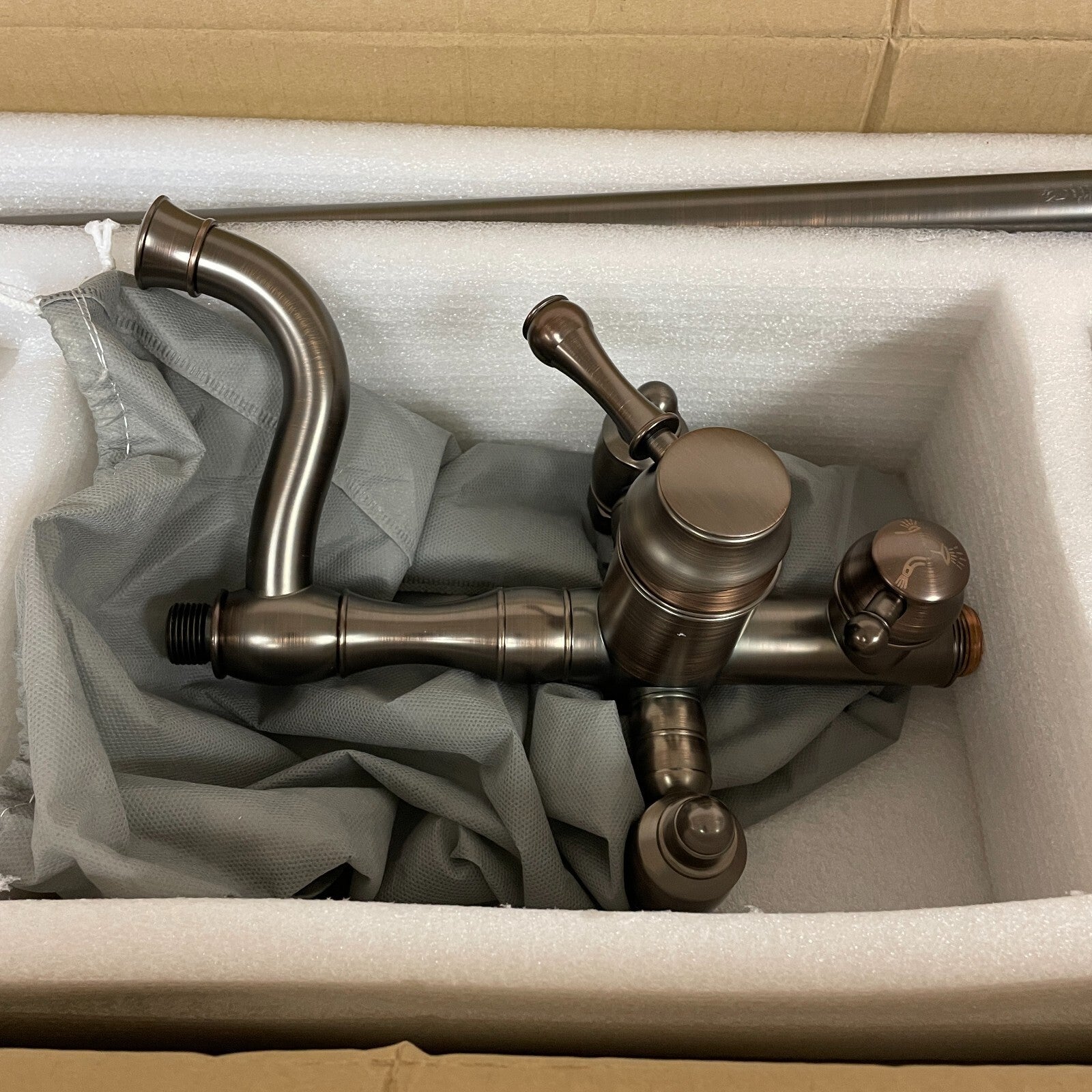 Signature Hardware Dolwick Exposed Pipe Shower and Tub Faucet -Oil Rubbed Bronze