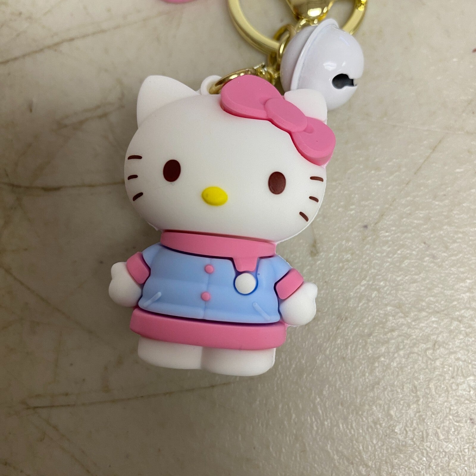 New Assorted Silicon 3D Hello Kitty Keychain with winter scarf outfit accessory