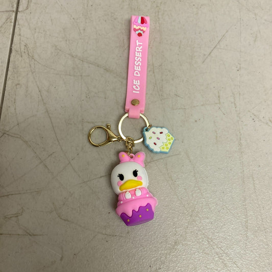 Assorted Silicone Daisy Duck Cupcake Dessert Keychain Accessory
