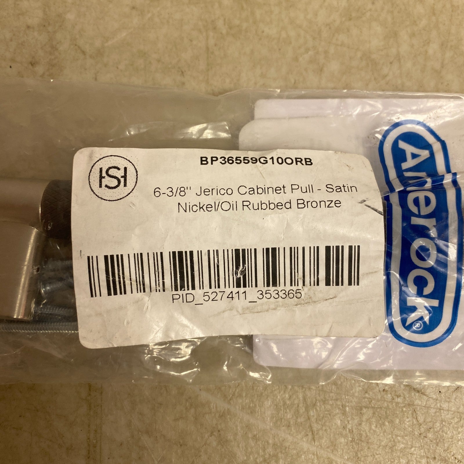 Signature Hardware Jerico 6‑3/8″ Cabinet Pull, Satin Nickel/Oil‑Rubbed Bronze