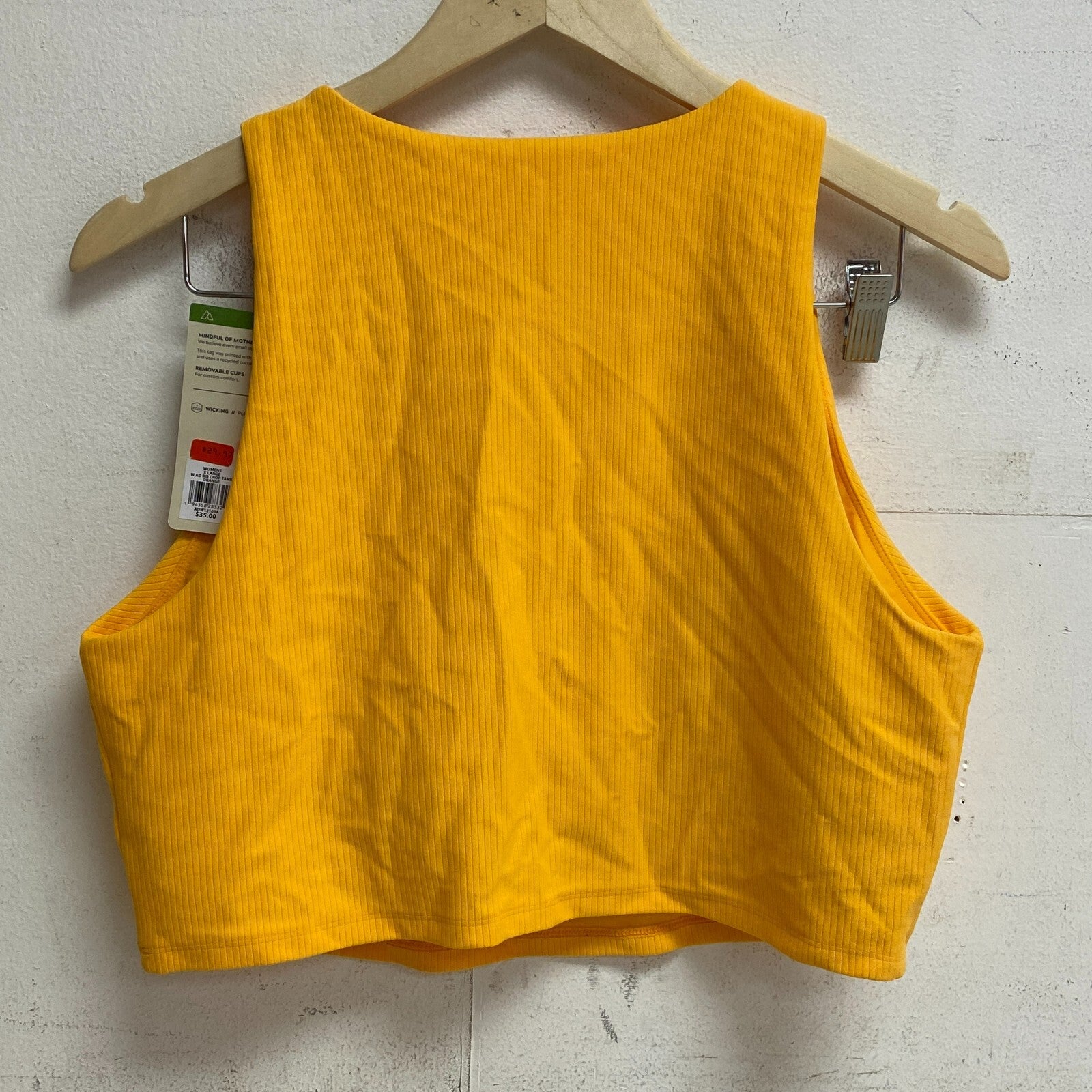 Alpine Design Women's Ribbed Cropped Tank Top Orange Sleeveless ADW12103A