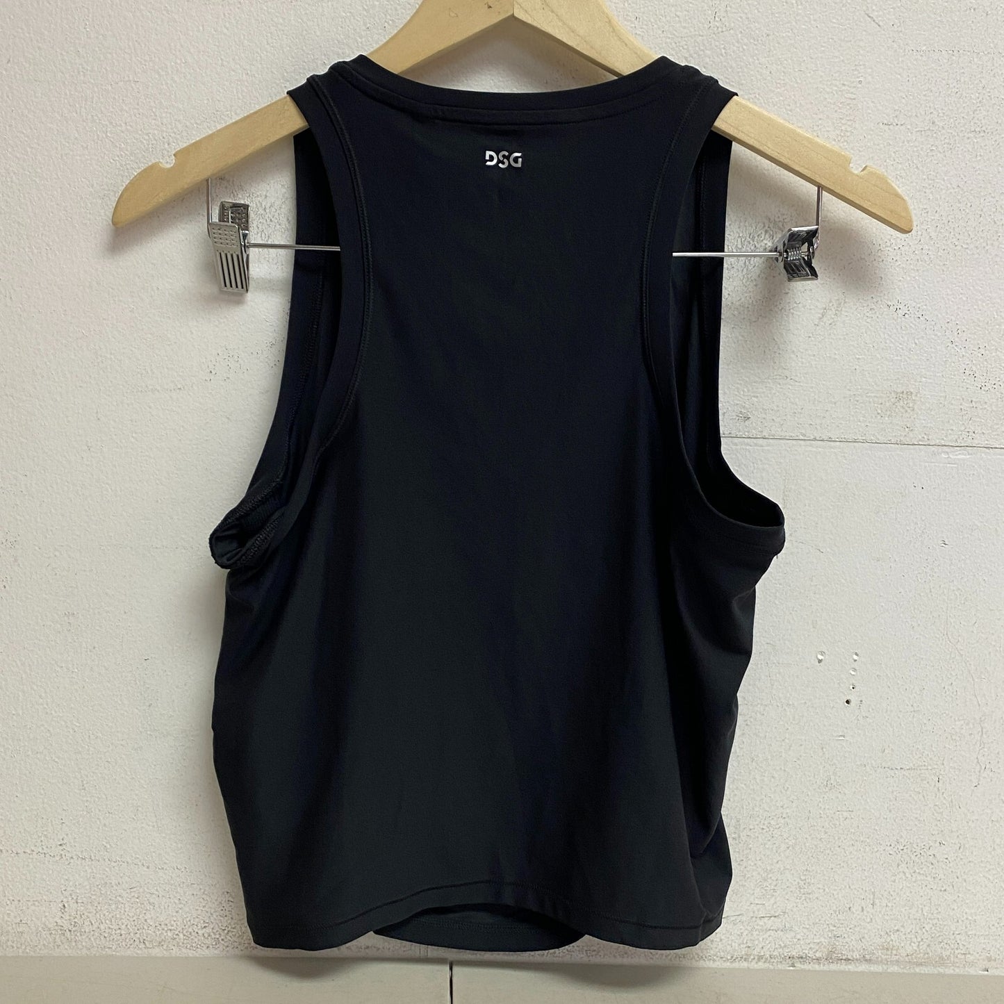 DSG Womens Cinch Tank Top Shirt Pure Black sleeveless Solid Summer DAW23100