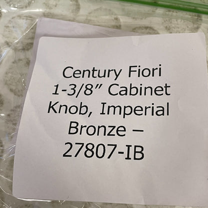 Century Fiori 1‑3/8″ Cabinet Knob Imperial Bronze 27807‑IB