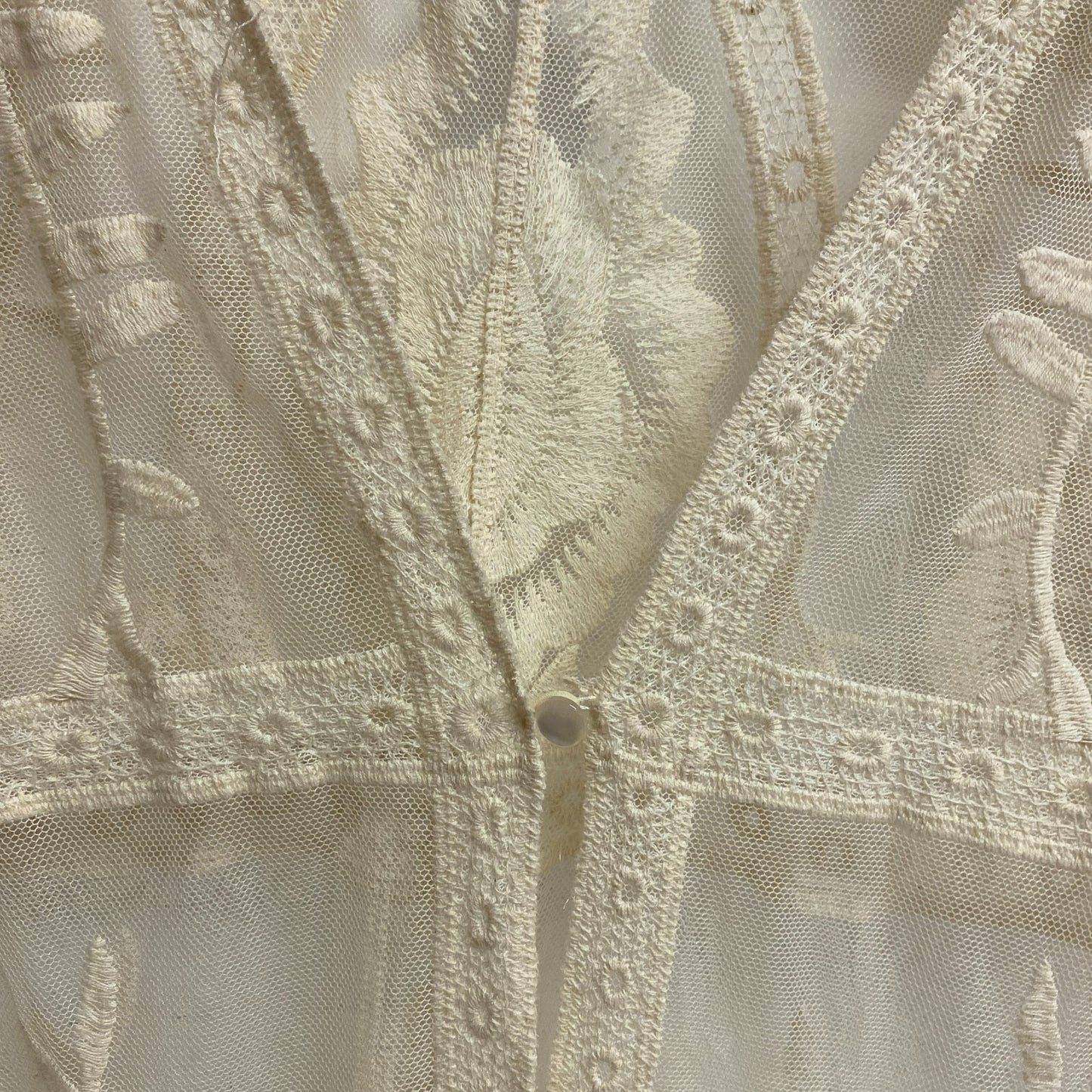 Blue Rain Womens Swim Coverup Creme Embroidered Floral Size Womens Large