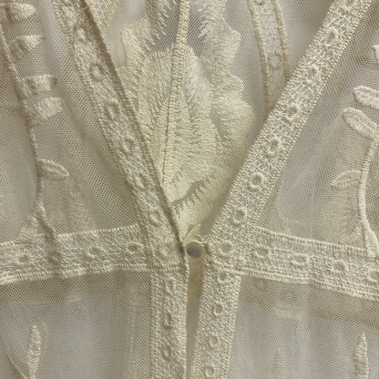 Blue Rain Womens Swim Coverup Creme Embroidered Floral Size Womens Large