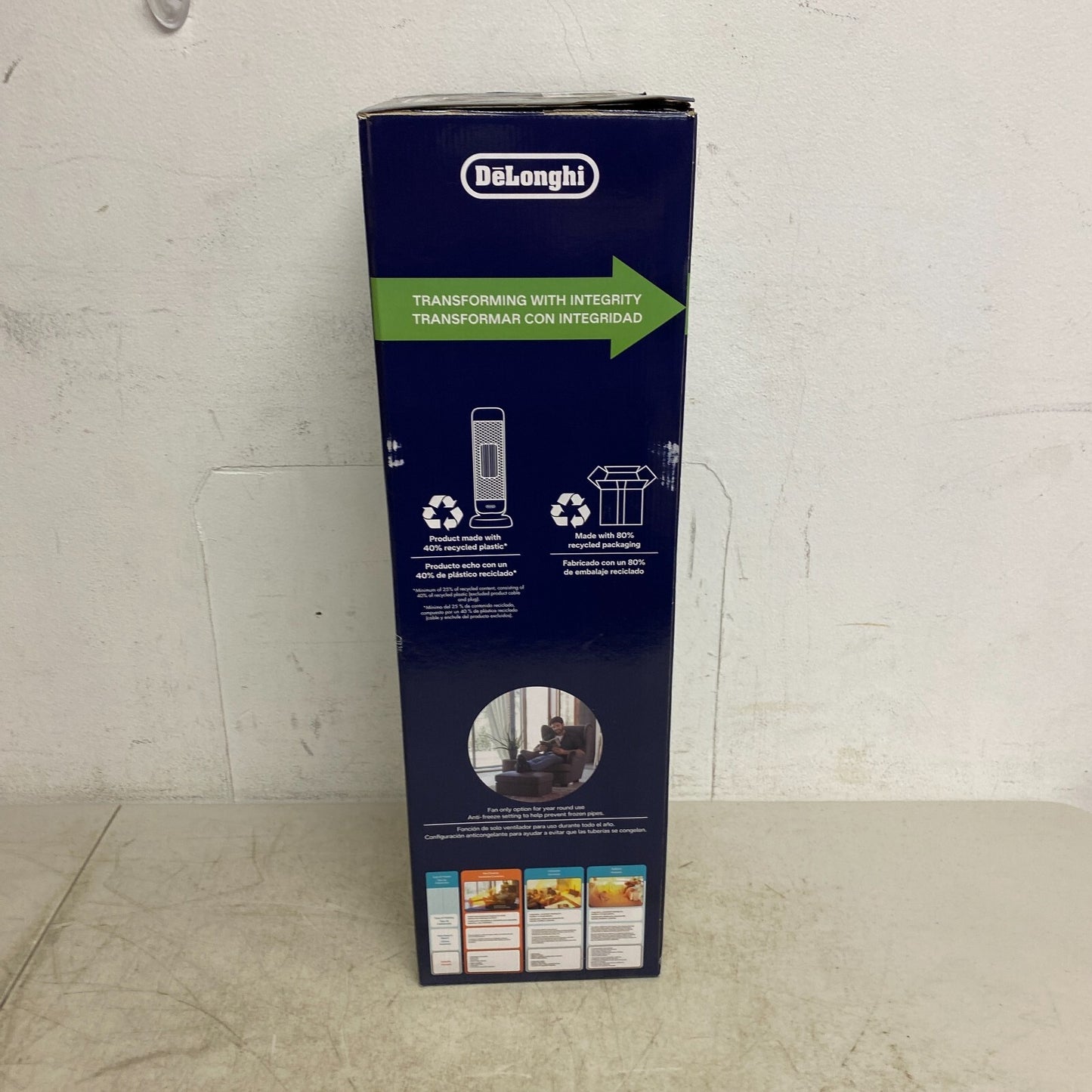 Delonghi 1500W Ceramic Tower  Space Heater w/ Thermostat And Remote 5697584