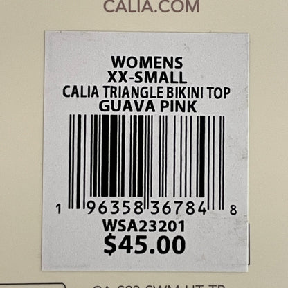 Calia Triangle Bikini Top Guava Pink WSA23201 Trendy Stylish Solid Color