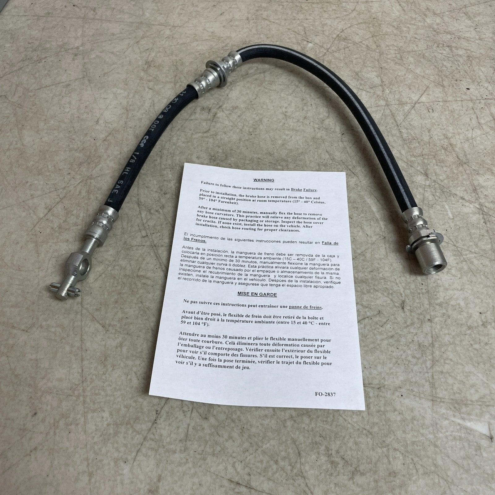 Carquest BHA38917 Premium Brake Hose Assembly Right Side Banjo