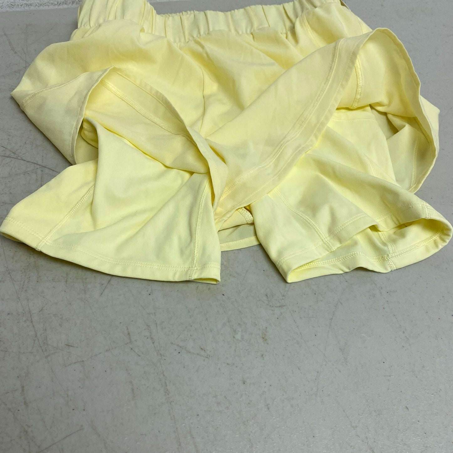 Calia Womens Ruched 2 in 1 Short Lemon Chiffon Run Solid Stylish WAX12279