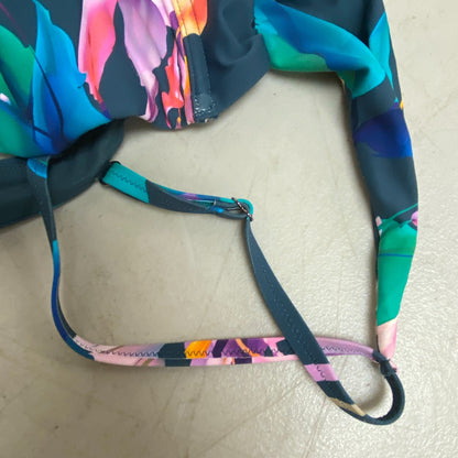 Calia Women's Swim Collection Built-in Underwire Floral Bikini Top Aqua Multi