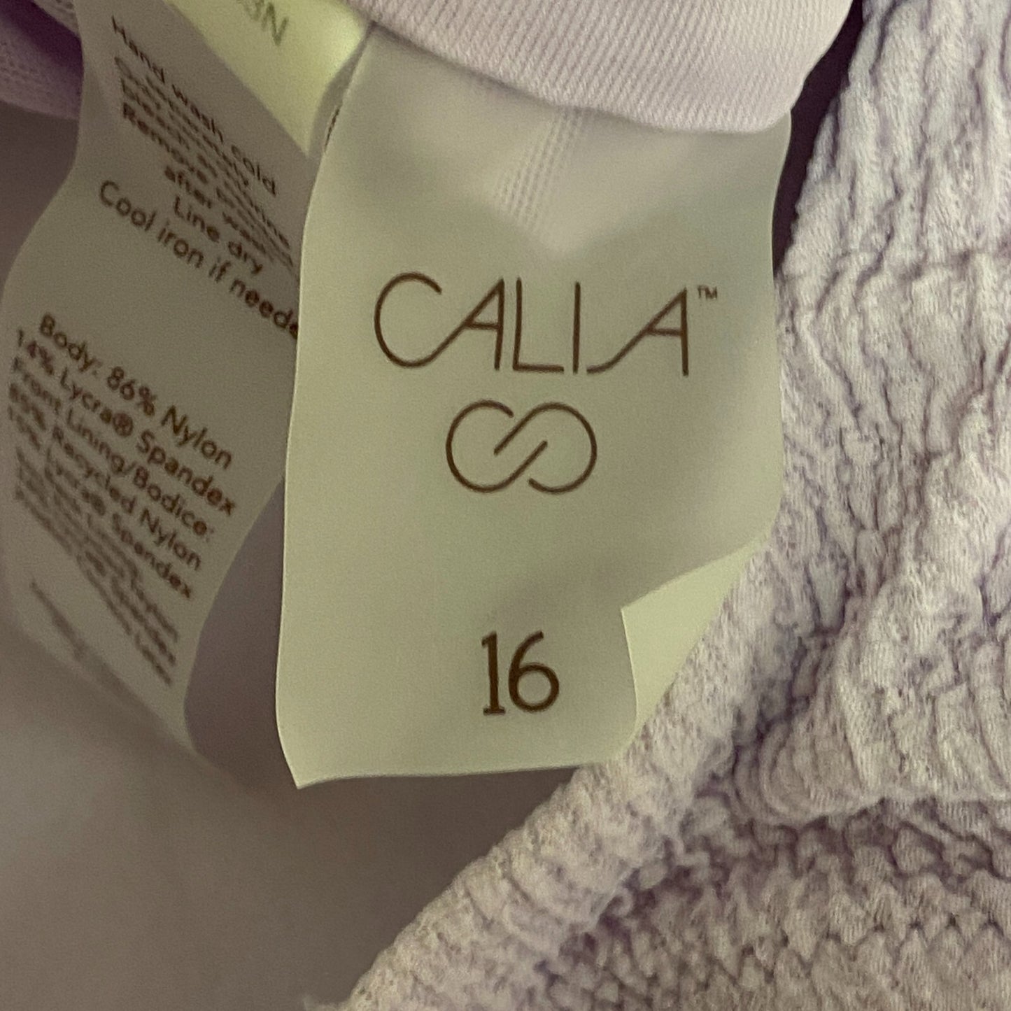 CALIA WOMENS OPEN BACK HIGH NECK ONE PIECE LILAC FLASH WSA23103N