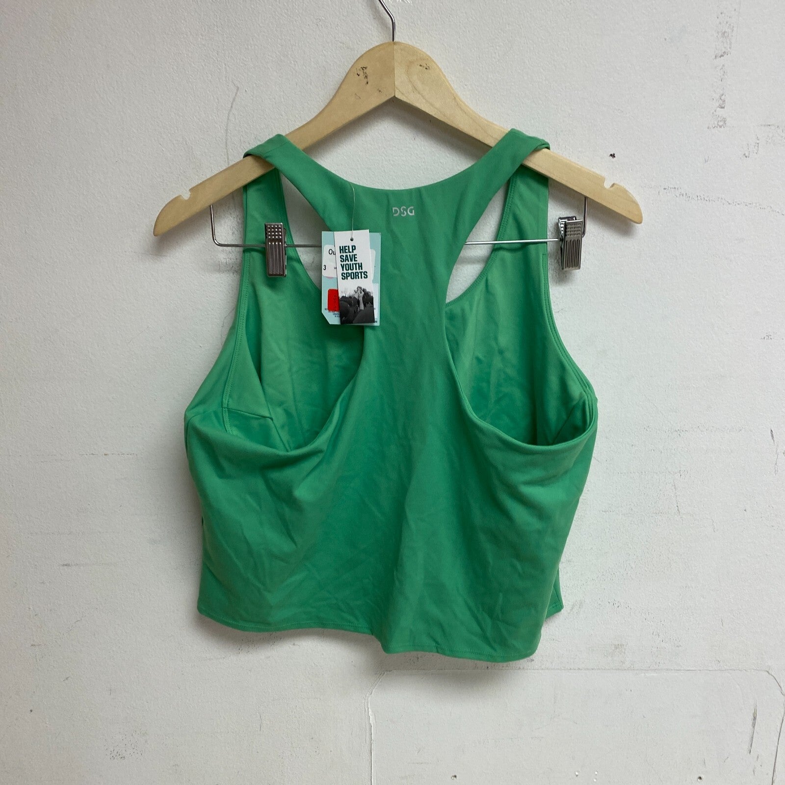 DSG Women's Momentum Cropped Tank Top Slime Green Sports DAW13301 Brand New