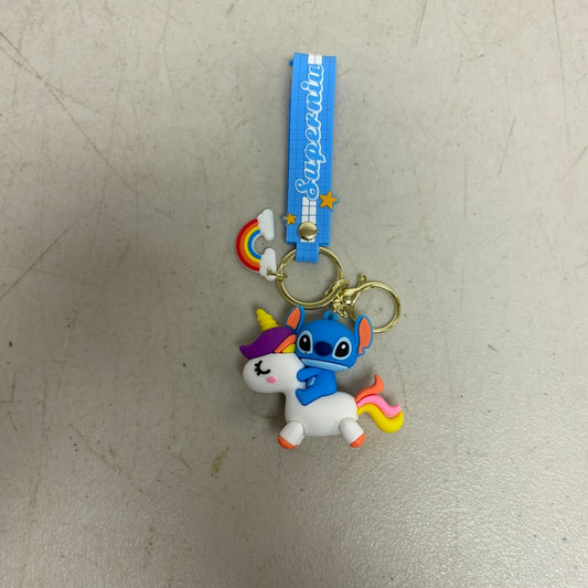 Assorted Silicone Lalo & Stitch Keychain with stitch riding Unicorn Accessory
