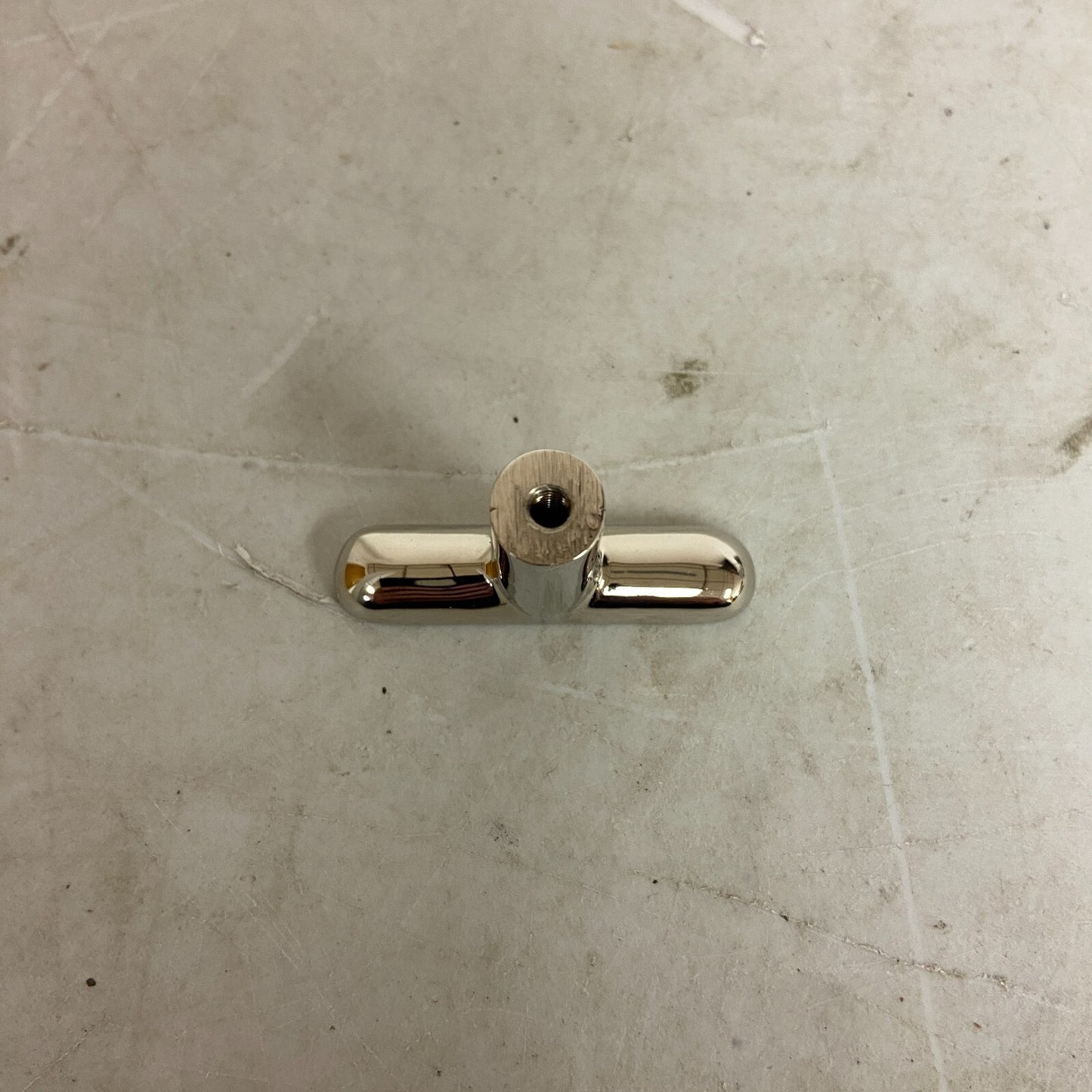 SIGNATURE HARDWARE NOVAK- THING PROFILE BRASS TKNOB POLISHED NICKEL