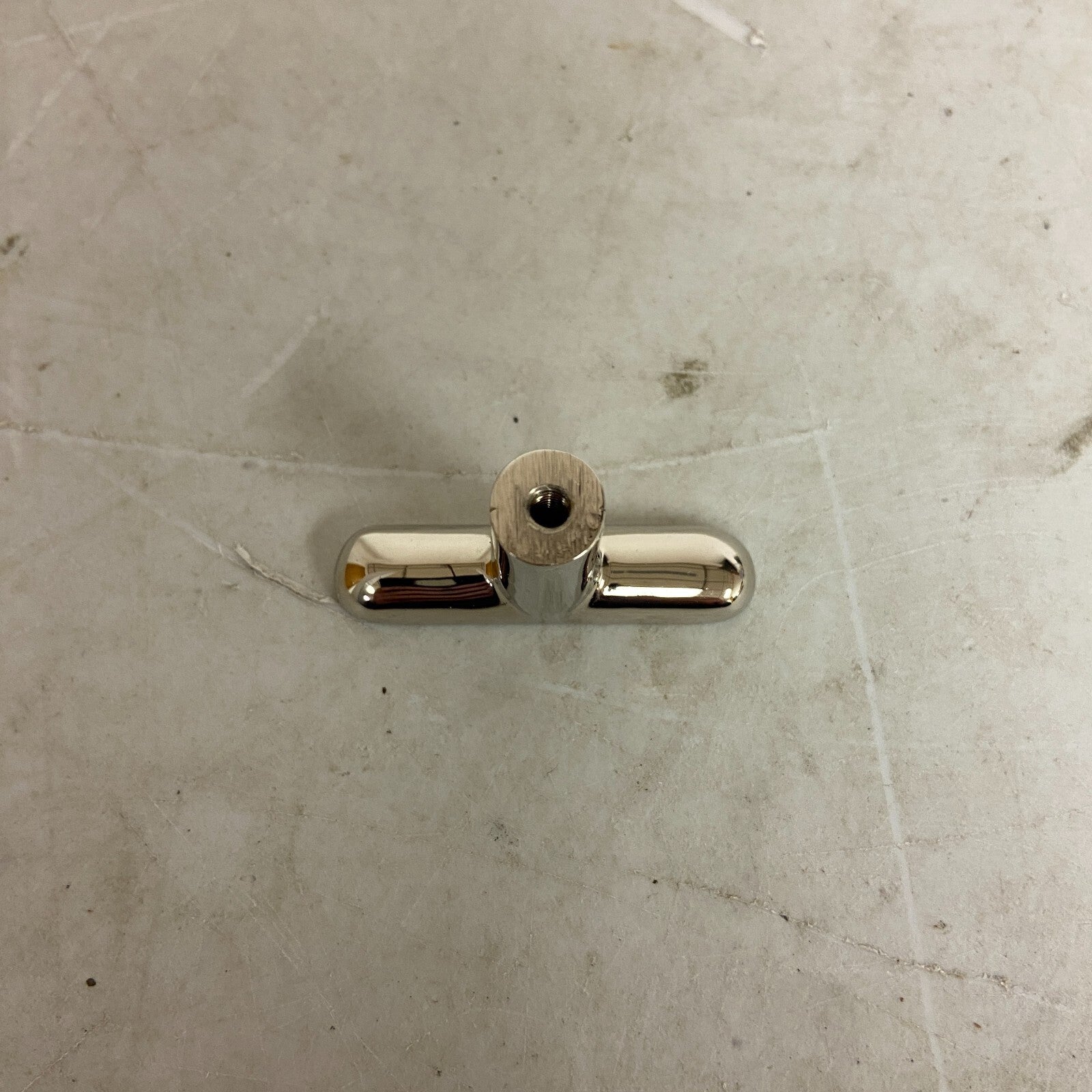 SIGNATURE HARDWARE NOVAK- THING PROFILE BRASS TKNOB POLISHED NICKEL