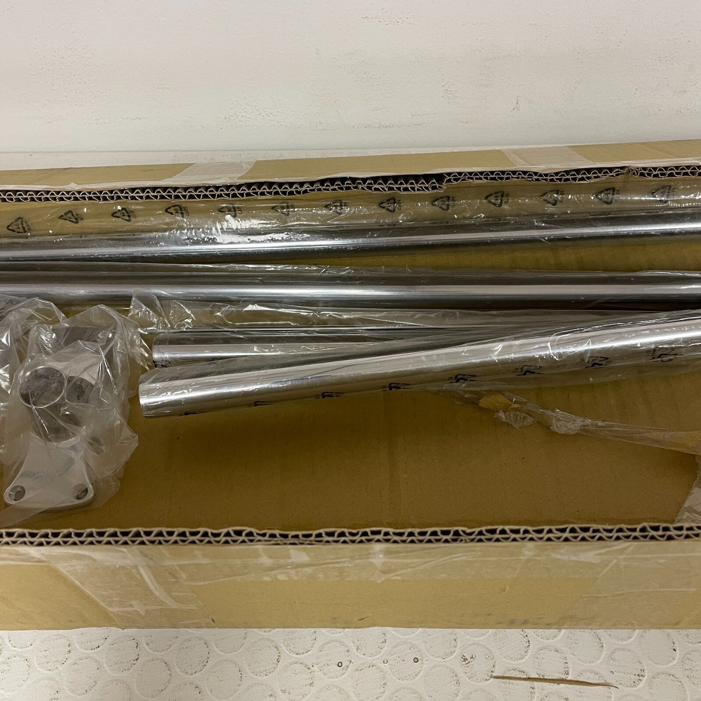 Signature Hardware 60"X 27" D-Shaped Solid Brass Shower Ring and Ceiling Support