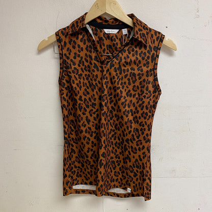 Lady Hagen Womens Polyester Pique Sleeveless Polo Classic Leapord Hazel WGH31007