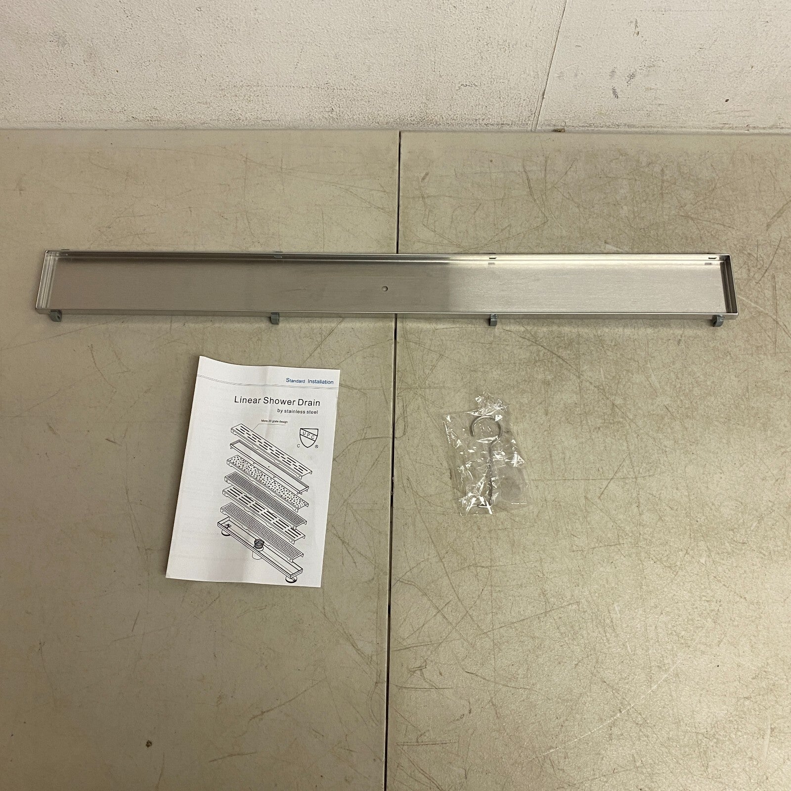 Signature Hardware 28" Cohen Linear Tile-In Shower Drain - Brushed Stainless S..