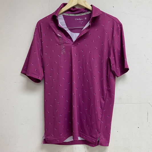 Walter Hagan Men's P11 Pinwheel Flag Print Polo Flag Pinwheel Magenta MGA11497