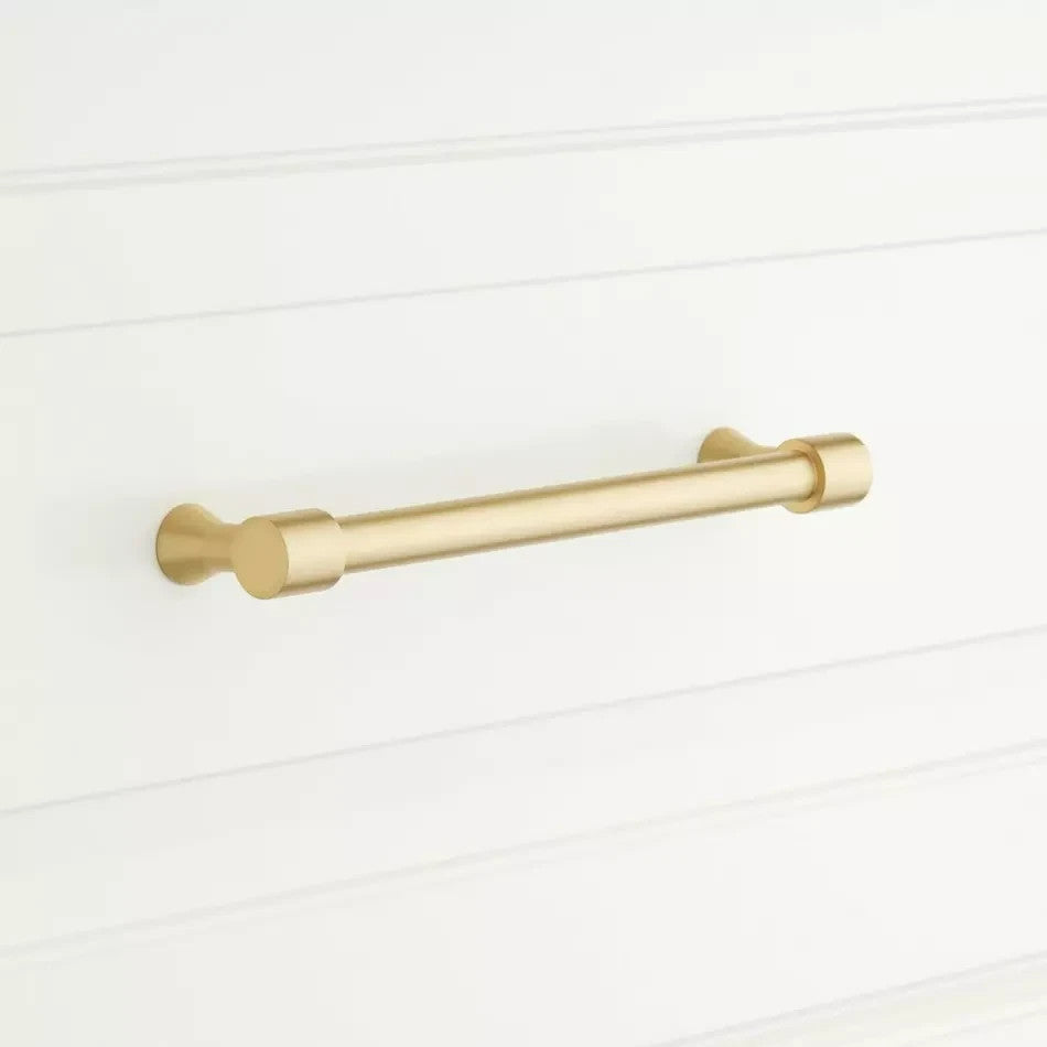 SIGNATURE HARDWARE 8" STRASBOURG SOLID BRASS CABINET PULL SATIN BRASS