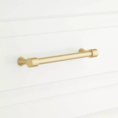SIGNATURE HARDWARE 8" STRASBOURG SOLID BRASS CABINET PULL SATIN BRASS