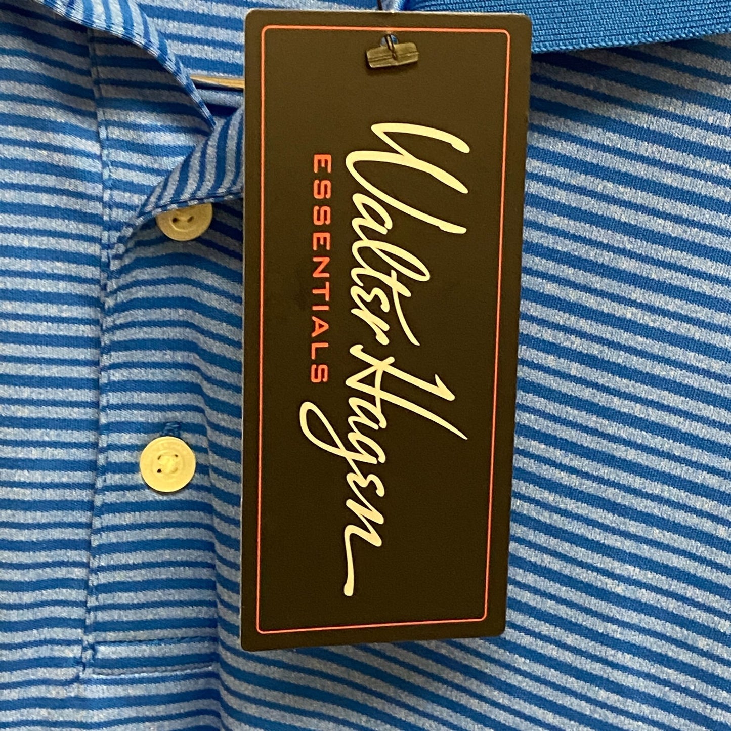 Walter Hagen Men's Essentials Stripe Polo Nobility Blue MGA11371SP22N Brand New