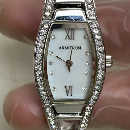 Armitron Women's 75/3531 Swarovski Crystal Acc SILVERT-Tone Bangle Watch R15