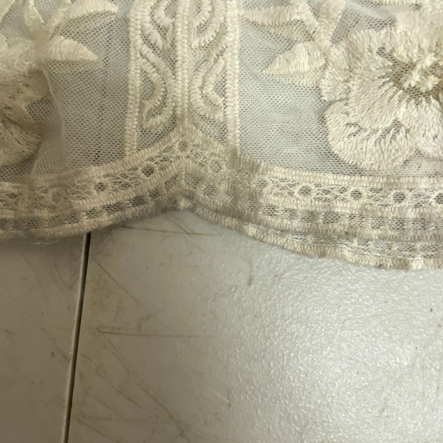 Blue Rain Womens Swim Coverup Creme Embroidered Floral Size Womens Large