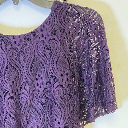 Danny &Nicole Short Sleeve Lay Over See Through Fit Dress Size 6 Women's color