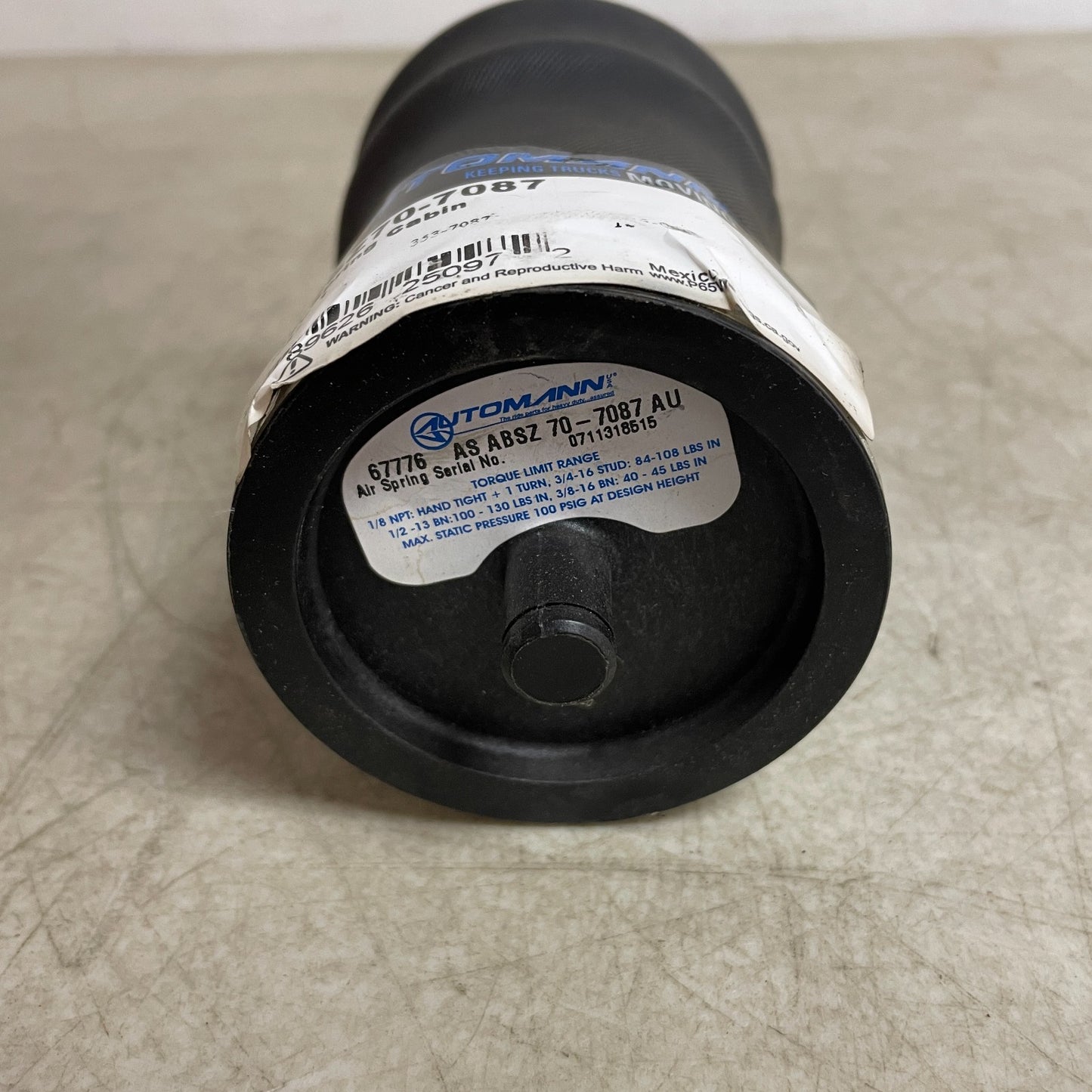 Automann ABSZ70-7087 Sleeve-Type Cabin Air Spring 5.5" Height 807-1015 lb Load