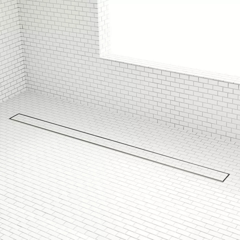 Signature Hardware 48" Cohen Linear Tile-In Shower Drain - Brushed Stainless S..