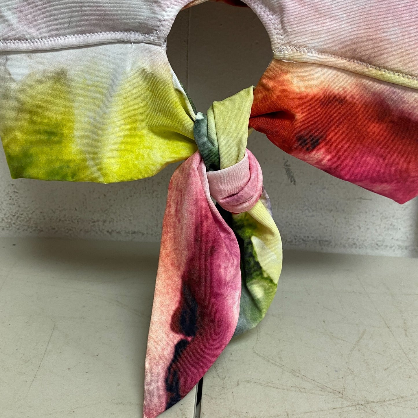 Calia Women's Swim Tie Front Long Line TOP Watercolor Multi WSA22218PRTWP New