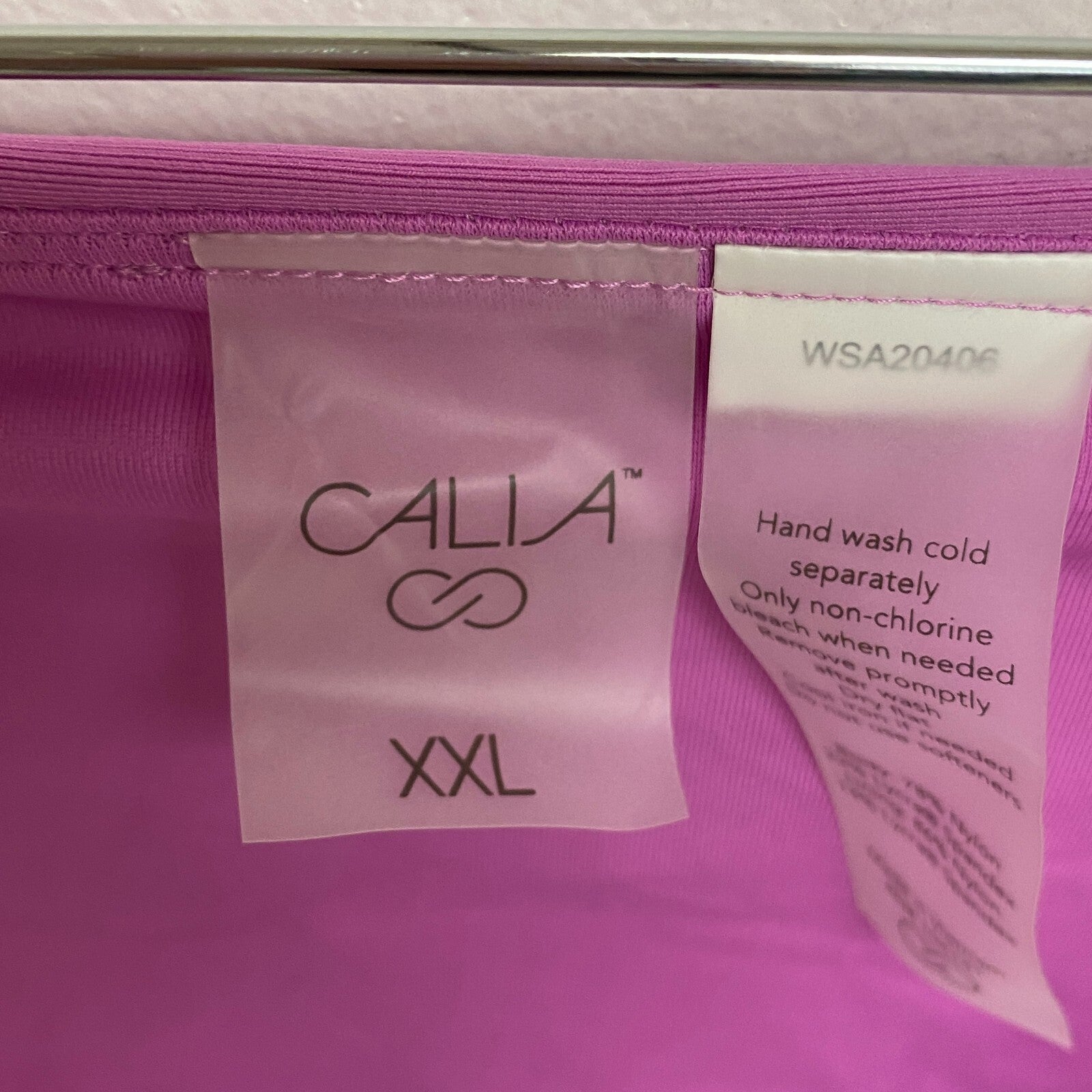 Calia Mid Rise Wide Band Swim Bottoms Geranium Purple Solid WSA20406