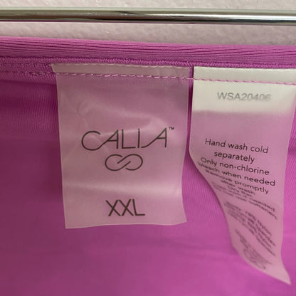 Calia Mid Rise Wide Band Swim Bottoms Geranium Purple Solid WSA20406