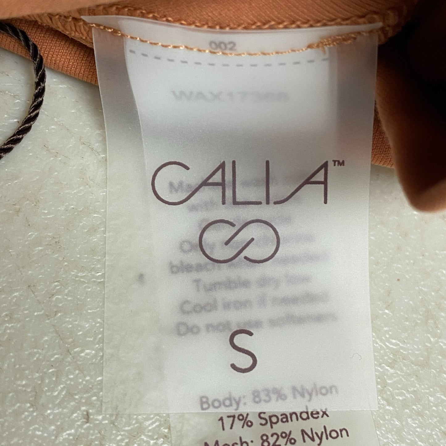 Calia Womens Low Support Crop Brami Apricot Aura Sleeveless Solid WAX17368