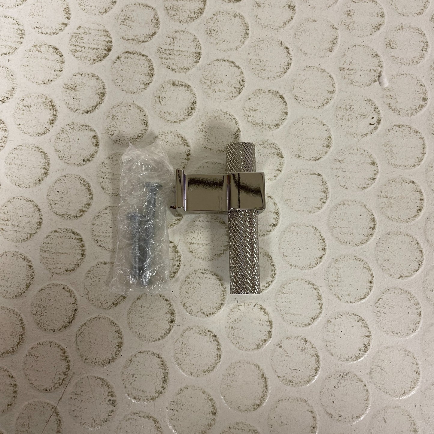 Signature Hardware Andrex Knurled Offset Cabinet Knob Polished Nickel SH553023PN