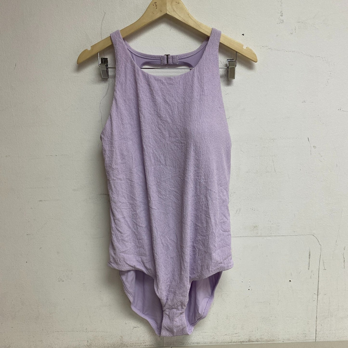 CALIA WOMENS OPEN BACK HIGH NECK ONE PIECE LILAC FLASH WSA23103N