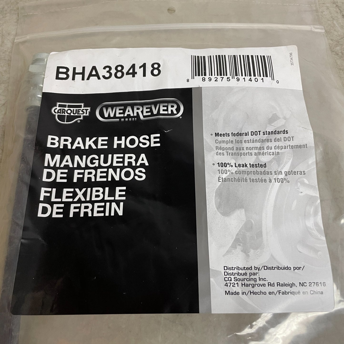 Carquest Wearever BHA38418 Premium Brake Hose Assembly with Copper Washers