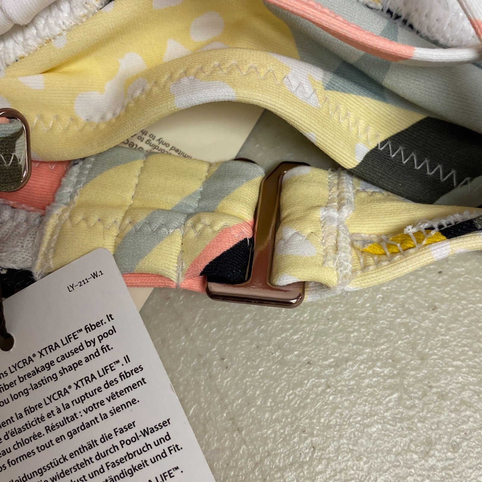 Calia Womens Ruched Front Cross Top Multi Palm WSA23204PRT BRAND NEW