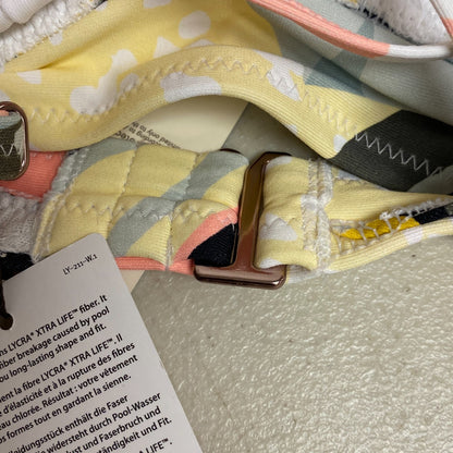 Calia Womens Ruched Front Cross Top Multi Palm WSA23204PRT BRAND NEW