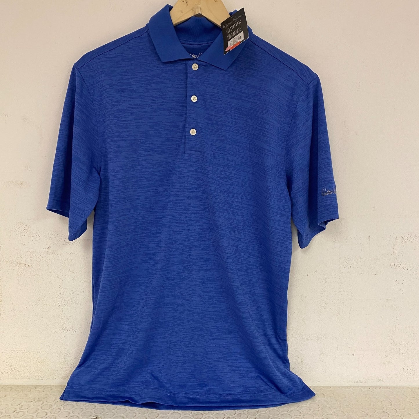 Walter Hagen Essentials Menâs Space Dye Golf Polo Daybreak Blue MGA31151