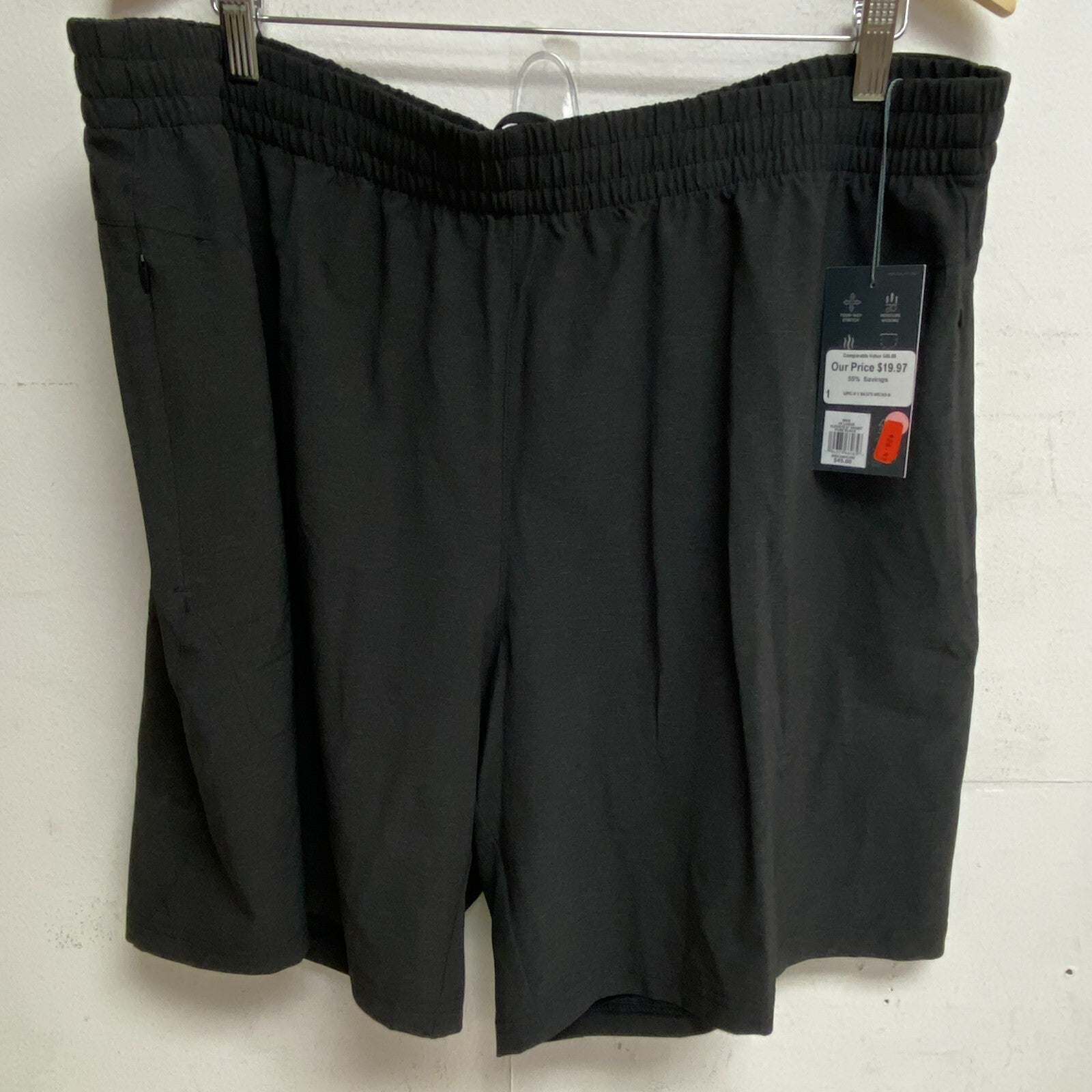 VRST Mens 8" Inseam Elevate Short Pure Black Fashion Summer Trendy MAX200424N